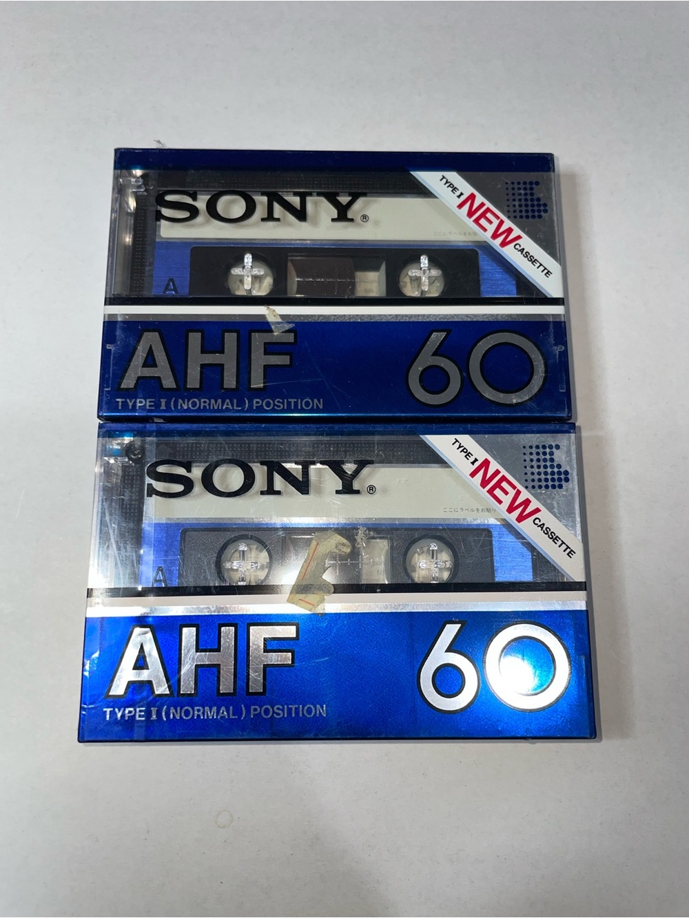 Sony AHF 60 Audio Cassette Tapes - Blue and Silver (Set of 2)